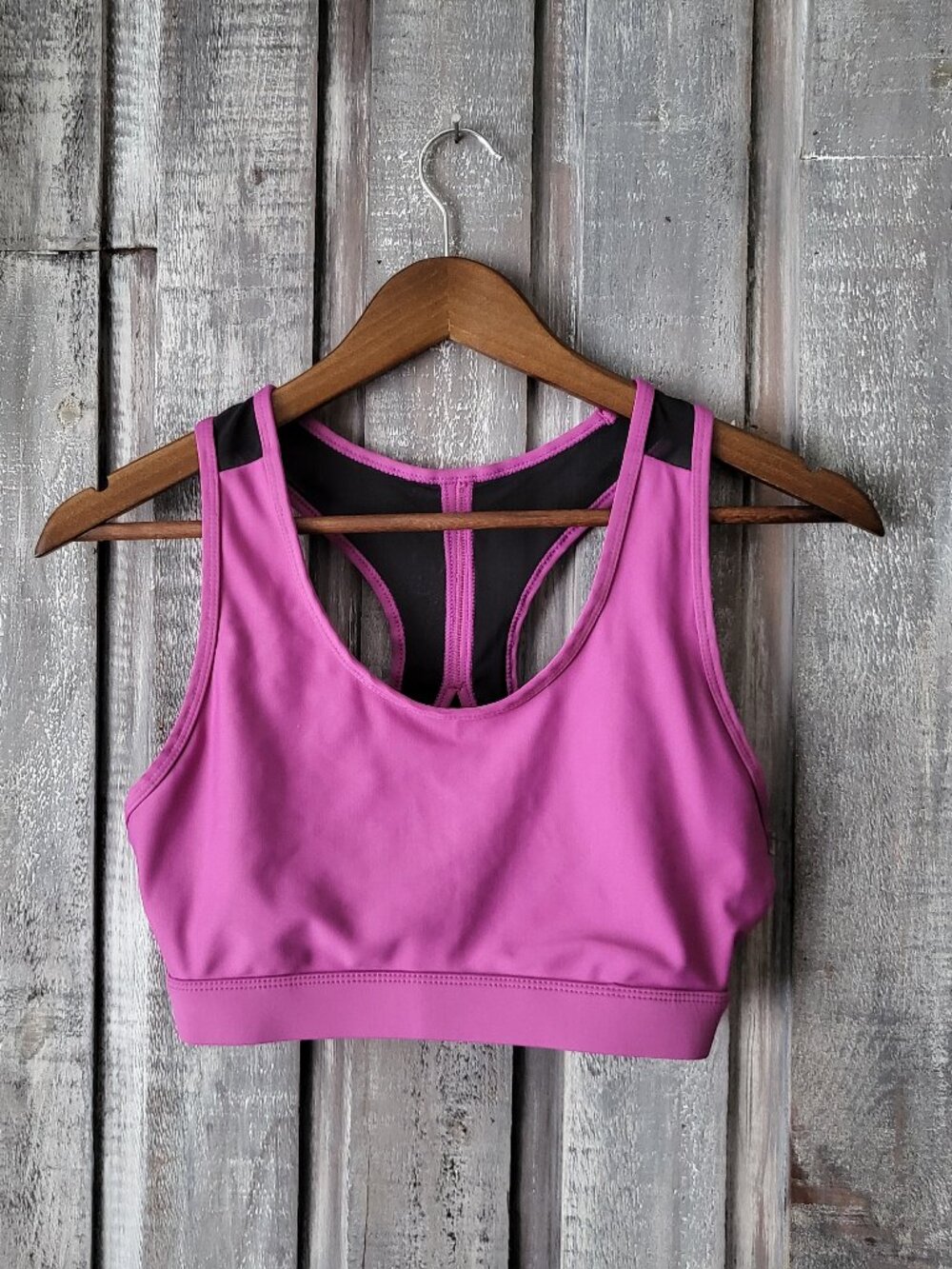 Purple Pink Mesh Racerback Sports Bra Small